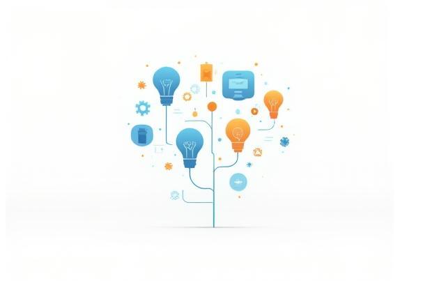 Illustrative image showing creative ideas coming together
